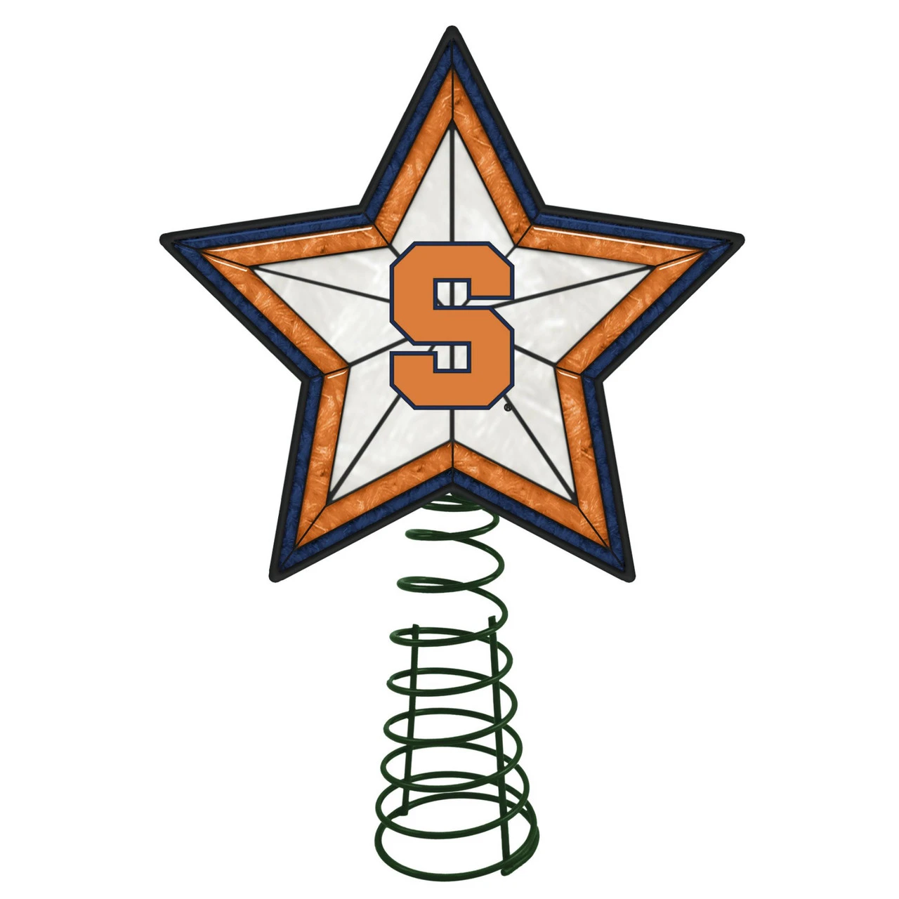 10" Lighted White Star NCAA Syracuse Orange Christmas Tree Topper 3 10" Lighted White Star NCAA Syracuse Orange Christmas Tree Topper