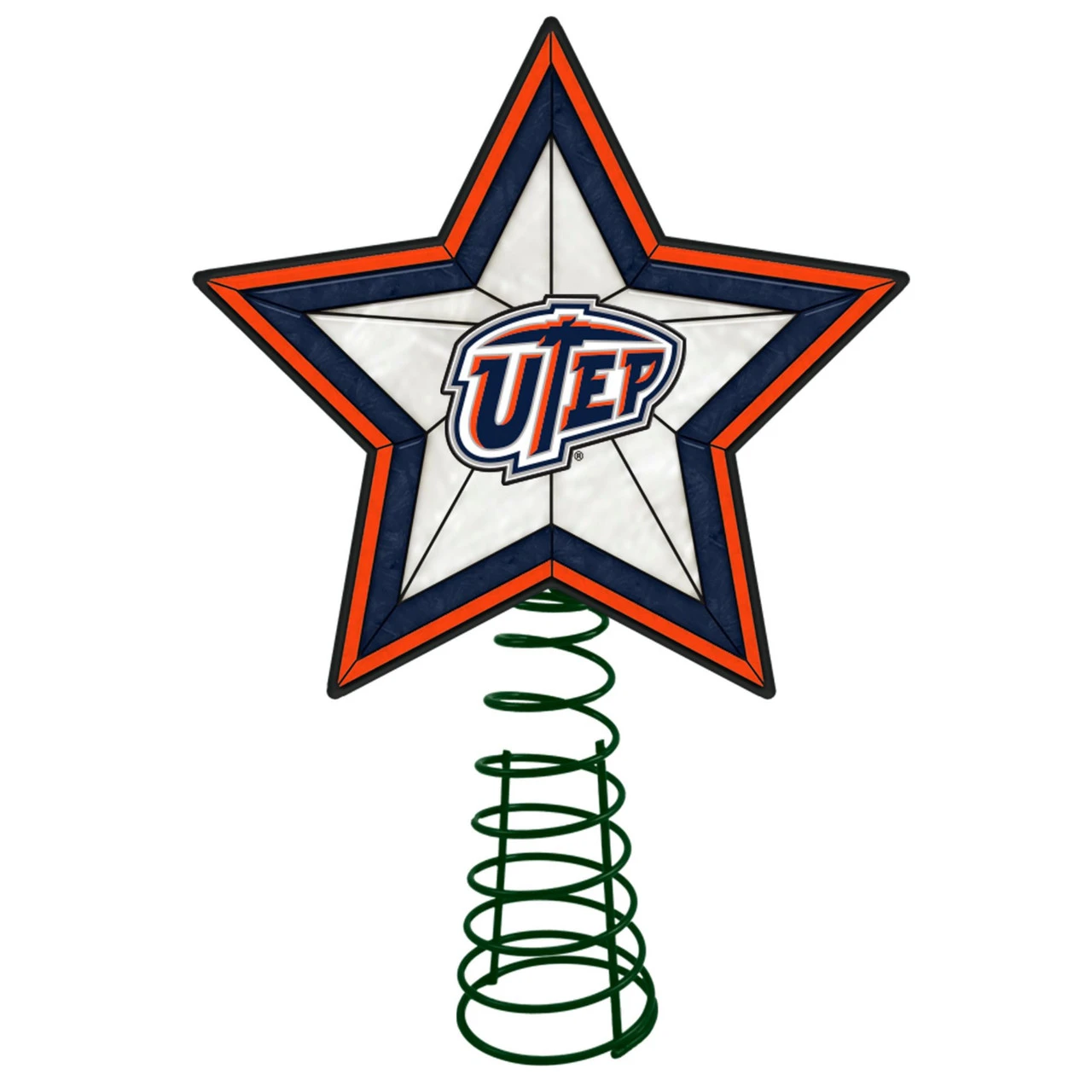 10" Lighted Red And White Star NCAA UTEP Miners Christmas Tree Topper 3 10" Lighted Red And White Star NCAA UTEP Miners Christmas Tree Topper