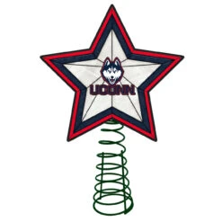 10" Lighted Red And Blue Star NCAA UConn Huskies Christmas Tree Topper