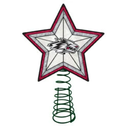 10" Lighted Red And Gray Star NCAA New Mexico Lobos Christmas Tree Topper