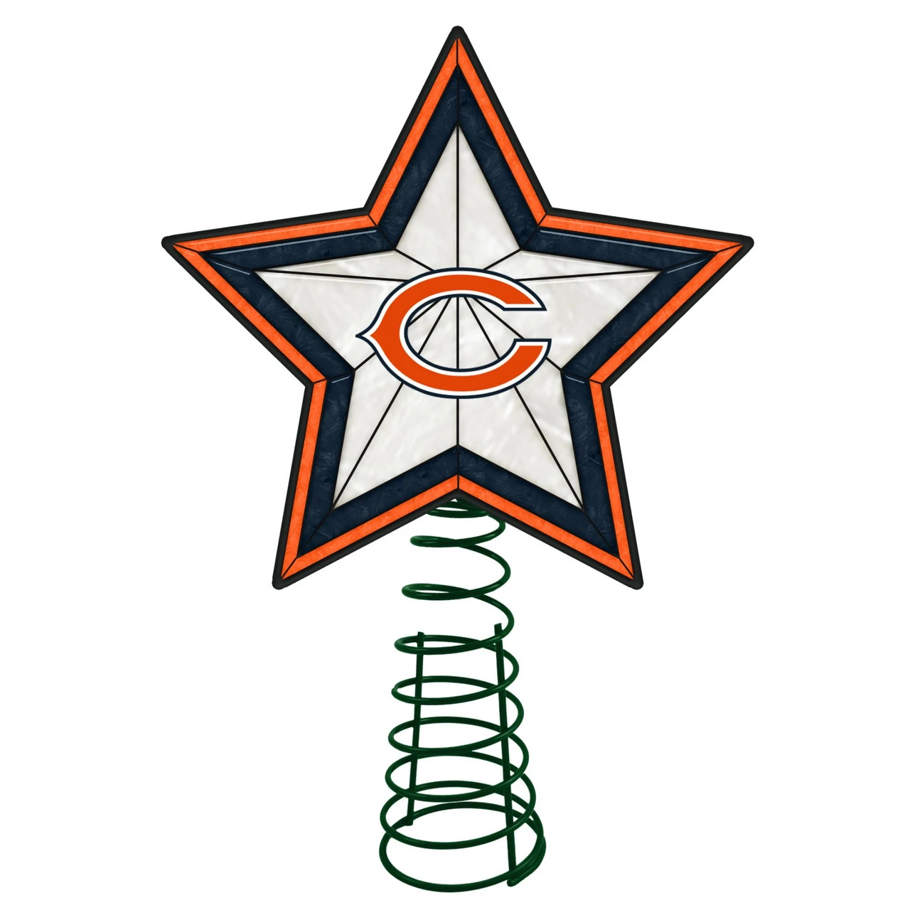 10" Lighted Orange And Black Star NFL Chicago Bears Christmas Tree Topper 3 10" Lighted Orange And Black Star NFL Chicago Bears Christmas Tree Topper