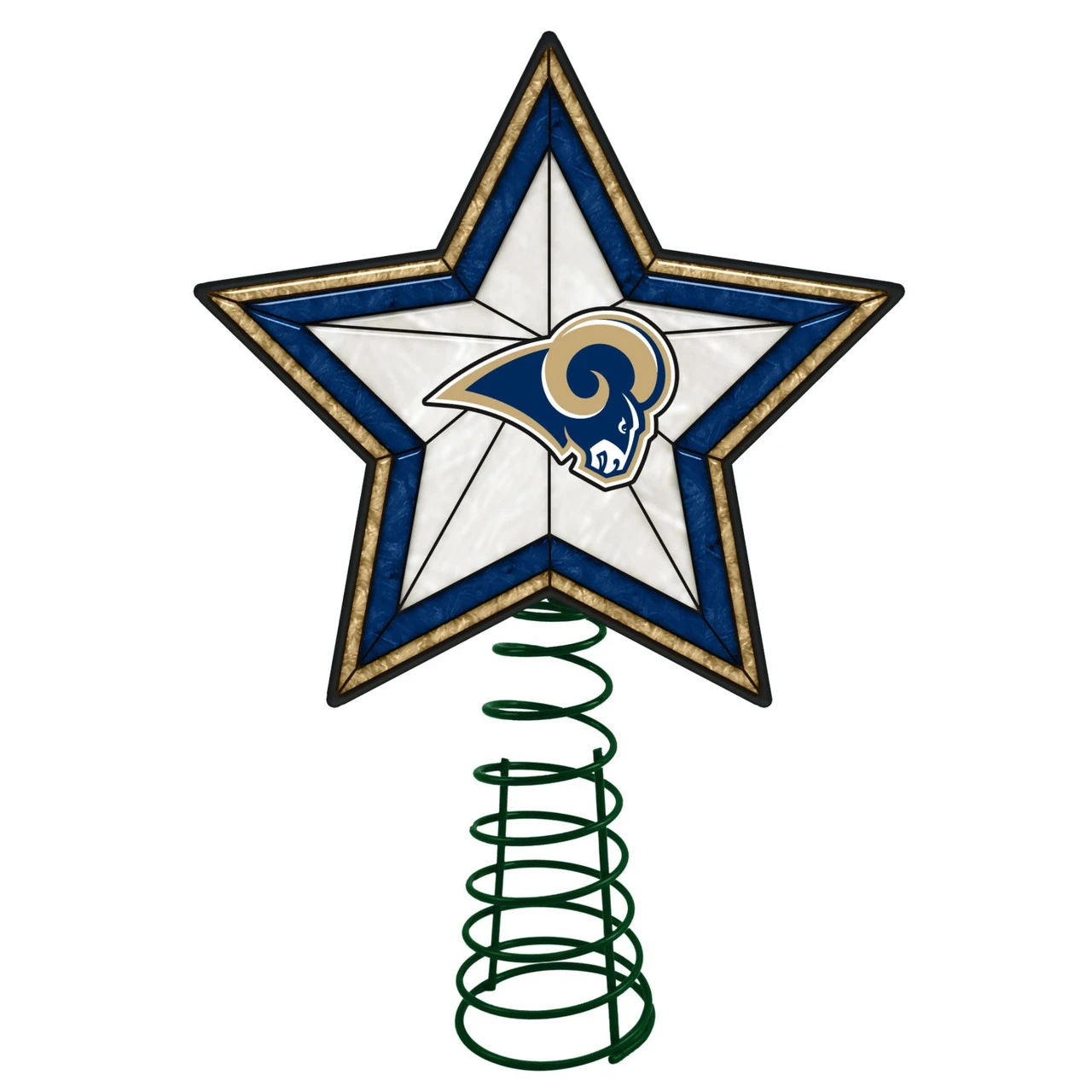 10" Lighted White And Blue Star NFL Los Angeles Rams Christmas Tree Topper 3 10" Lighted White And Blue Star NFL Los Angeles Rams Christmas Tree Topper