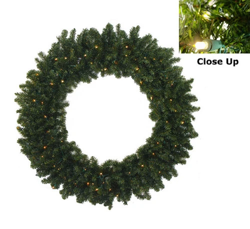 Pre-Lit Canadian Pine Artificial Christmas Wreath - 36-Inch, Clear Lights 3 Pre-Lit Canadian Pine Artificial Christmas Wreath - 36-Inch, Clear Lights