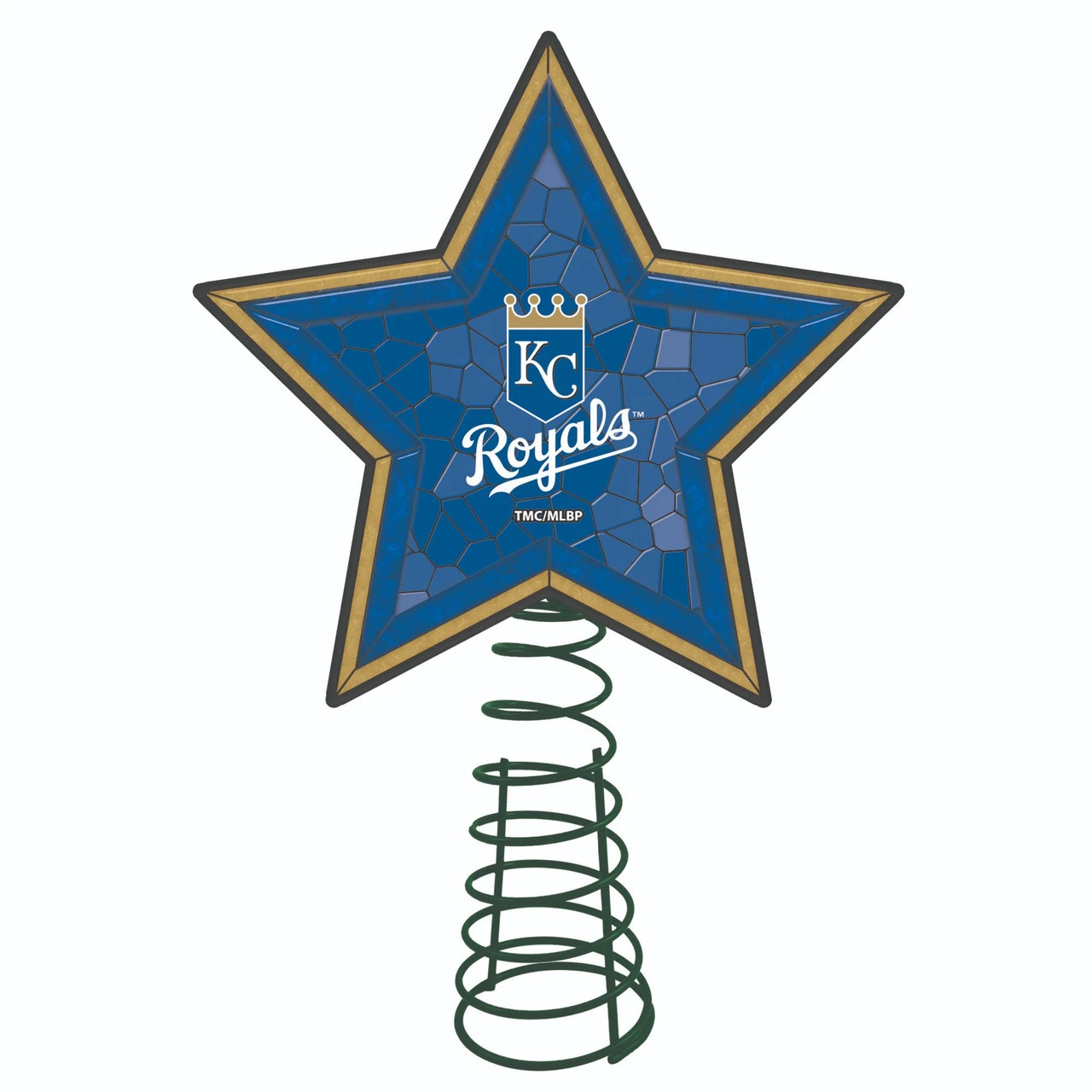 10" Lighted Blue And Gold Star MLB Kansas City Royals Mosaic Christmas Tree Topper 3 10" Lighted Blue And Gold Star MLB Kansas City Royals Mosaic Christmas Tree Topper