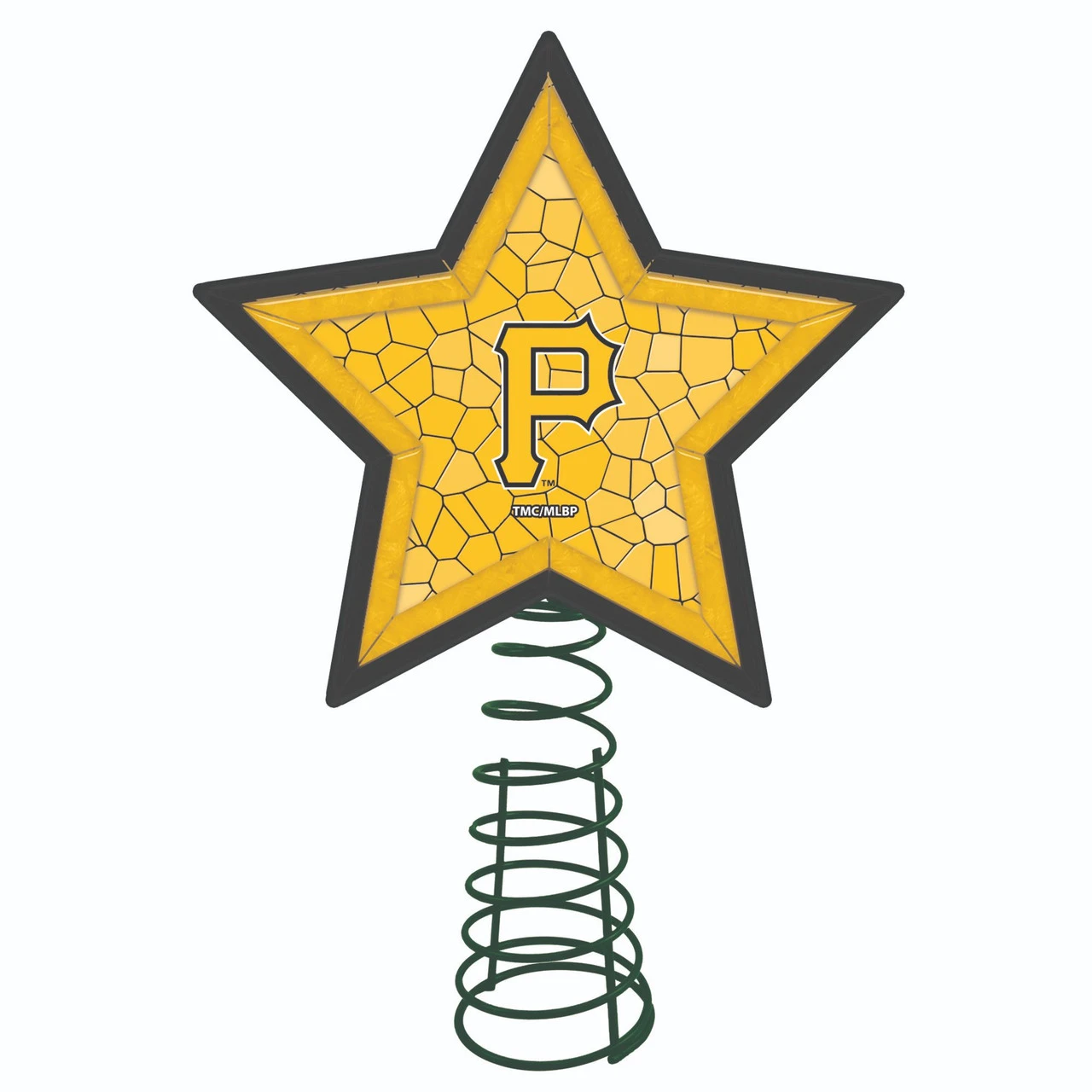 10" Lighted Yellow And Green Star MLB Pittsburgh Pirates Mosaic Christmas Tree Topper 3 10" Lighted Yellow And Green Star MLB Pittsburgh Pirates Mosaic Christmas Tree Topper