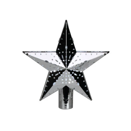 11.5" Lighted Silver Kaleidoscope Star Christmas Tree Topper - Cool White Lights 3 11.5" Lighted Silver Kaleidoscope Star Christmas Tree Topper - Cool White Lights