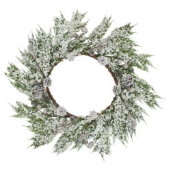 24" White Berries And Pinecones Artificial Christmas Wreath - Unlit