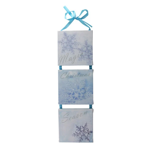 Northlight 15.5" LED Lighted Winter Blue “Magic Christmas Season” Snowflake Wall Art Decoration 3 Northlight 15.5" LED Lighted Winter Blue “Magic Christmas Season” Snowflake Wall Art Decoration