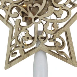 Northlight 10" Lighted Brown Star With Cut-Out Design Christmas Tree Topper - Clear Lights -Northlight Shop northlight20ha87093 17595.1665433006