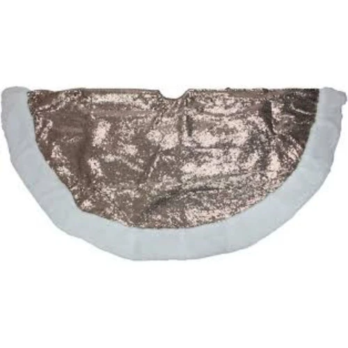 Northlight 47" Brown And White Paillette Sequins Round Christmas Tree Skirt 5 Northlight 47" Brown And White Paillette Sequins Round Christmas Tree Skirt - Image 3