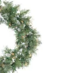 Northlight Pre-Lit Snow Mountain Pine Artificial Christmas Wreath - 30-Inch, Clear Lights -Northlight Shop northlight20m88647 03 50144.1599873094