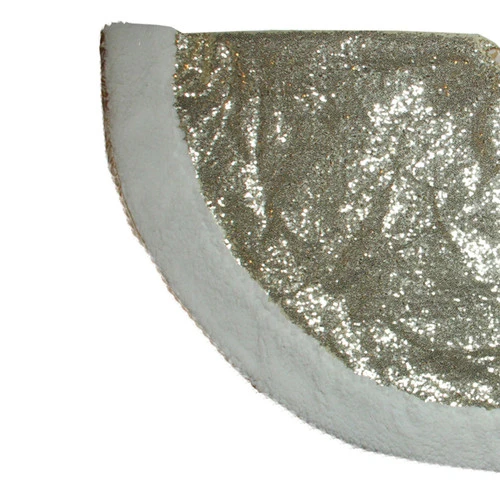 Northlight 47" Gold And White Round High Pile Fleece Border Christmas Tree Skirt 4 Northlight 47" Gold And White Round High Pile Fleece Border Christmas Tree Skirt - Image 2