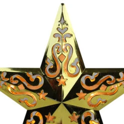 Northlight 8.5" Lighted Gold And White Star Cut-Out Design Christmas Tree Topper - Clear Lights -Northlight Shop northlight20nl02627 12436.1649952853