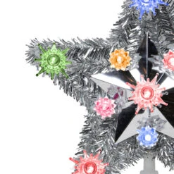 Northlight 9" Lighted Silver Star Christmas Tree Topper - Multicolor Lights 8 Northlight 9" Lighted Silver Star Christmas Tree Topper - Multicolor Lights -Northlight Shop northlight20ys27535 81771.1664726076
