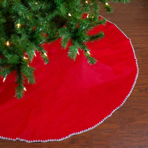 Northlight 48" Red And White Shell Reversible Christmas Tree Skirt 4 Northlight 48" Red And White Shell Reversible Christmas Tree Skirt - Image 2