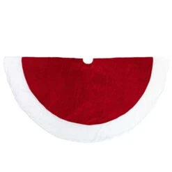 Northlight 60" Red And White Solid Round Christmas Tree Skirt -Northlight Shop northlight 580998go 02 41019.1689950128