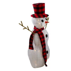 Northlight 35" Lighted 3-D Snowman With Top Hat And Twig Arms Outdoor Christmas Decoration -Northlight Shop northlight d 12 10042 1u 2 20533.1588415669