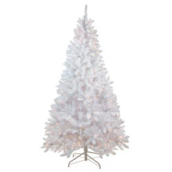 Northlight 7' Pre-Lit Medium Flocked Artificial Christmas Tree, Clear Lights