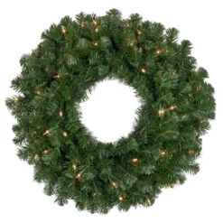 Northlight Pre-Lit Deluxe Windsor Pine Artificial Christmas Wreath - 36-Inch, Clear Lights