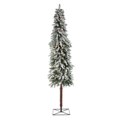 Northlight 7' Pre-Lit Green Pencil Flocked Alpine Artificial Christmas Tree - Clear Lights 3 Northlight 7' Pre-Lit Green Pencil Flocked Alpine Artificial Christmas Tree - Clear Lights