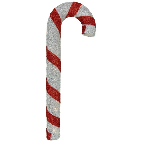 Northlight 31" Pre-lit Red And Silver Striped Candy Cane Christmas Outdoor Decor 3 Northlight 31" Pre-lit Red And Silver Striped Candy Cane Christmas Outdoor Decor