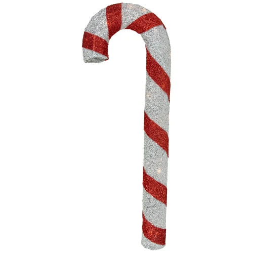 Northlight 31" Pre-lit Red And Silver Striped Candy Cane Christmas Outdoor Decor 7 Northlight 31" Pre-lit Red And Silver Striped Candy Cane Christmas Outdoor Decor - Image 5