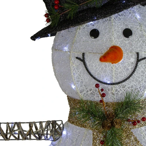 Northlight 72" White And Black LED Lighted Snowman With Top Hat Christmas Outdoor Decoration 5 Northlight 72" White And Black LED Lighted Snowman With Top Hat Christmas Outdoor Decoration - Image 3