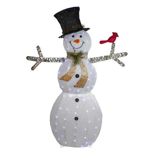 Northlight 72" White And Black LED Lighted Snowman With Top Hat Christmas Outdoor Decoration 3 Northlight 72" White And Black LED Lighted Snowman With Top Hat Christmas Outdoor Decoration