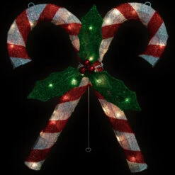 Northlight 27" Lighted Sparkling Red And Silver Double Candy Cane Outdoor Christmas Decor -Northlight Shop northlight h88866 on20black 29247.1696436031