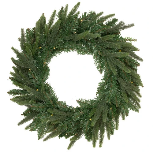 Northlight Pre-Lit Roosevelt Fir Artificial Christmas Wreath - 24-Inch, Warm White LED Lights 3 Northlight Pre-Lit Roosevelt Fir Artificial Christmas Wreath - 24-Inch, Warm White LED Lights