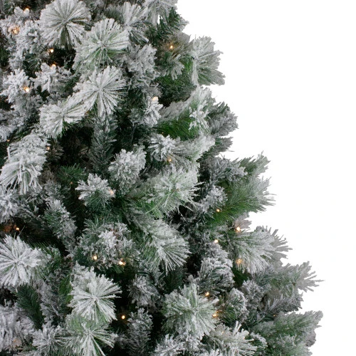 Northlight 6.5' Pre-Lit Full Flocked Somerset Spruce Artificial Christmas Tree - Clear Lights 4 Northlight 6.5' Pre-Lit Full Flocked Somerset Spruce Artificial Christmas Tree - Clear Lights - Image 2