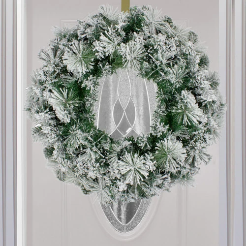 Northlight Flocked Somerset Spruce Artificial Christmas Wreath - 24-Inch, Unlit 4 Northlight Flocked Somerset Spruce Artificial Christmas Wreath - 24-Inch, Unlit - Image 2