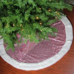Northlight 47" Pink And White Round Christmas Tree Skirt With High Pile Fleece Border -Northlight Shop northlight hm14697 2 33530.1588344298