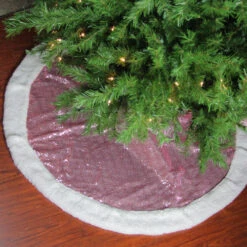 Northlight 47" Pink And White Round Christmas Tree Skirt With High Pile Fleece Border -Northlight Shop northlight hm14697 3 80264.1665610426