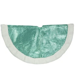 Northlight 47" Mint Green Sequins Christmas Tree Skirt With White High Pile Fleece Fur Trim 9 Northlight 47" Mint Green Sequins Christmas Tree Skirt With White High Pile Fleece Fur Trim -Northlight Shop northlight hm14698 0220copy 58045.1689863894