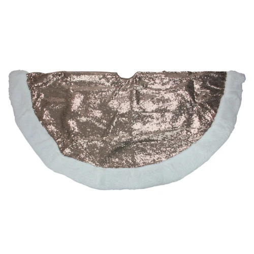 Northlight 47" Brown And White Paillette Sequins Round Christmas Tree Skirt 3 Northlight 47" Brown And White Paillette Sequins Round Christmas Tree Skirt