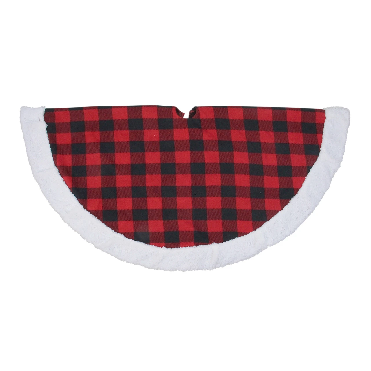 Northlight 56" Black And Red Buffalo Plaid Round Christmas Tree Skirt 3 Northlight 56" Black And Red Buffalo Plaid Round Christmas Tree Skirt