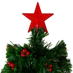Northlight 3' Pre-Lit Color Changing Fiber Optic Christmas Tree With Red Berries -Northlight Shop northlight j65030 1 37108.1588368981