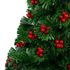 Northlight 3' Pre-Lit Color Changing Fiber Optic Christmas Tree With Red Berries -Northlight Shop northlight j65030 2 54944.1588368981