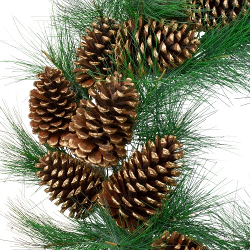 Northlight Long Needle Pine And Pine Cone Artificial Christmas Wreath - 24-Inch, Unlit 5 Northlight Long Needle Pine And Pine Cone Artificial Christmas Wreath - 24-Inch, Unlit - Image 3