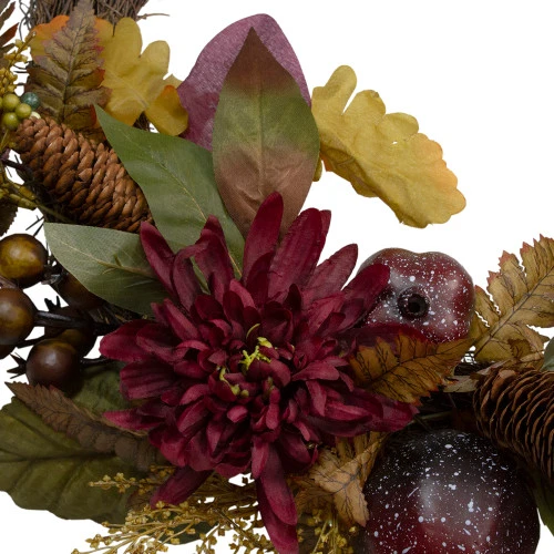 Northlight Mums And Pomegranates Artificial Floral Wreath, Red 20-Inch 5 Northlight Mums And Pomegranates Artificial Floral Wreath, Red 20-Inch - Image 3