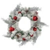 Northlight Flocked Pine With Red Ornaments Artificial Christmas Wreath, 24-Inch, Unlit -Northlight Shop northlight kji 85778 1 updated2022 36268.1665610746