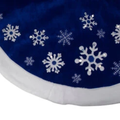 Northlight 48" Blue Velveteen Snowflake Christmas Tree Skirt With Faux Fur Trim -Northlight Shop northlight l27897 1 68835.1588357612