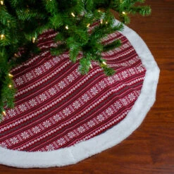 Northlight 48" Red And White Knitted Snowflake Lodge Christmas Tree Skirt 6 Northlight 48" Red And White Knitted Snowflake Lodge Christmas Tree Skirt -Northlight Shop northlight l27903 3 18257.1588357515