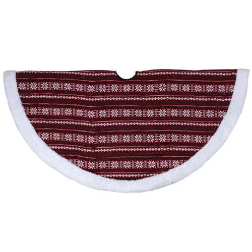 Northlight 48" Red And White Knitted Snowflake Lodge Christmas Tree Skirt 3 Northlight 48" Red And White Knitted Snowflake Lodge Christmas Tree Skirt