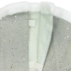 Northlight 20" Silver Glittered Mini Christmas Tree Skirt With White Fur Trim -Northlight Shop northlight l27918 03 53443.1691160923