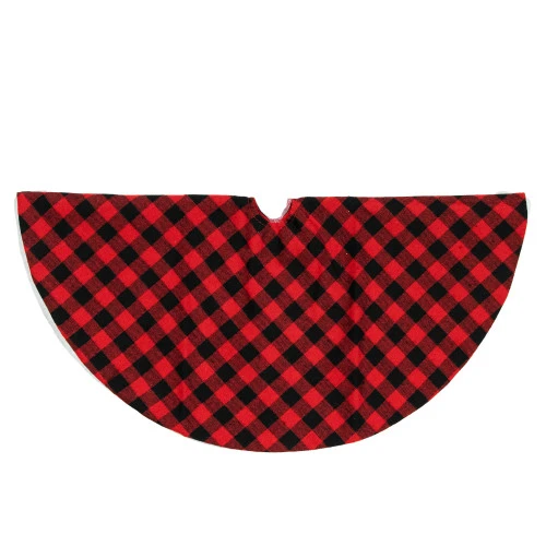 Northlight 20" Red And Black Buffalo Plaid Mini Christmas Tree Skirt 4 Northlight 20" Red And Black Buffalo Plaid Mini Christmas Tree Skirt - Image 2