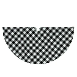 Northlight 20" White And Black Buffalo Plaid Mini Christmas Tree Skirt -Northlight Shop northlight l27924 0220copy 85066.1691161229