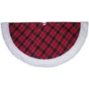 Northlight 60" Red And Green Plaid Christmas Tree Skirt With White High Pile Fleece Trim -Northlight Shop northlight l27930 61298.1588355778