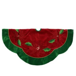 Northlight 48" Red And Green Sequined Poinsettia Christmas Tree Skirt -Northlight Shop northlight l34261 3 28130.1602207644